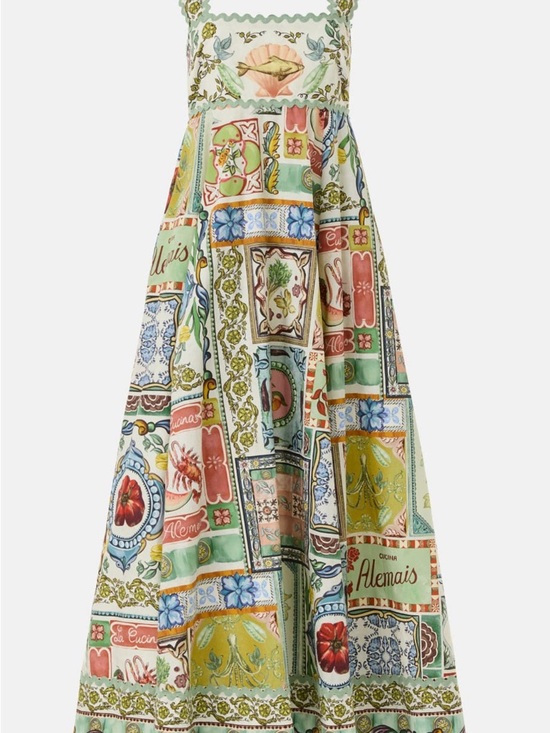 Alemais Dresses & Skirts - Patterned Tile-Print Maxi Skirt in Multi Color